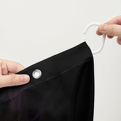 AILONEN Sugar Skull Shower Curtain,Fire Rose with Skeleton Design Shower Curtain Set with Hooks for Boys Girls Teens,Gothic Skull36 W*72" H