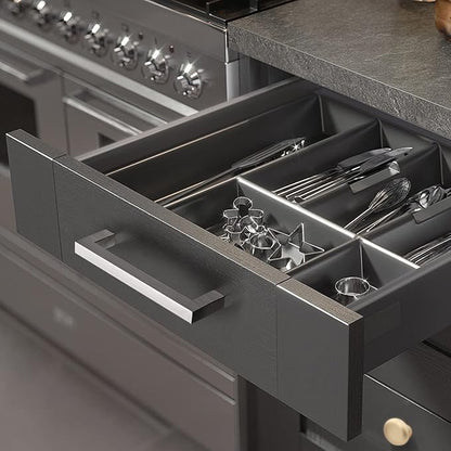 Probrico Stainless Steel Modern Kitchen Cupboard Handles 5 Inch Holes Centers Cabinet Drawer Pulls Brushed Nickel 5.5 Inch Total Length 10 Pack