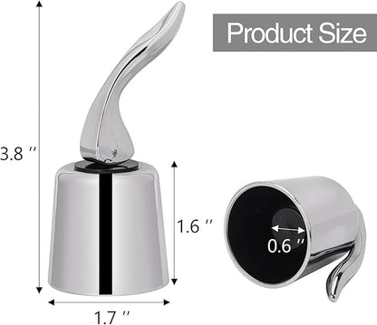 6Pcs Plastic Wine Stoppers, Reusable Wine Bottle Stopper with Silicone Seal, Wine Saver and Decorative Bottle Sealer, Beverage and Wine to Keep Fresh (Silver）