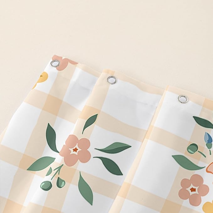 AILONEN Sea Turtle Shower Curtain for Bathroom, Sunflower Turtle Bathroom Curtain,Ocean Turtle Floral Grid Bath Curtain 36" W*72" H Polyester Waterproof Bathroom Curtain with 12 Hooks