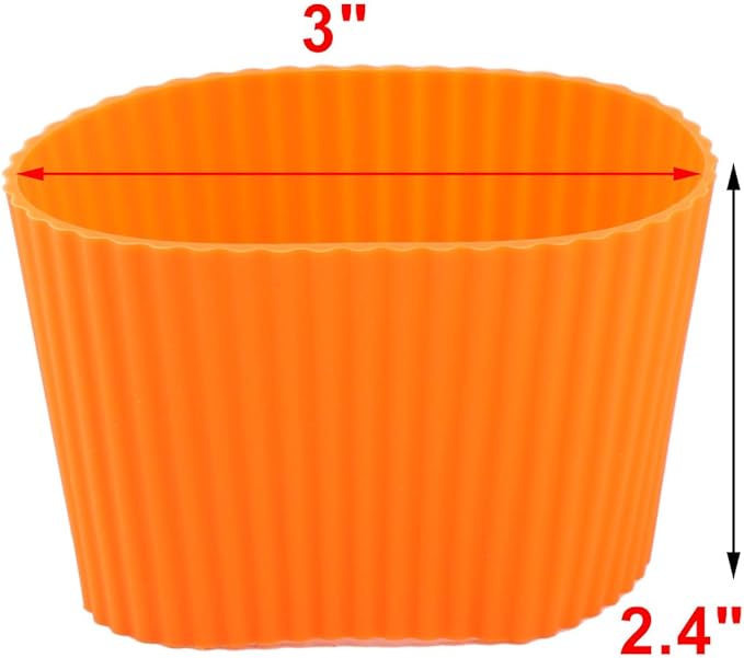 uxcell Silicone Nonslip Glass Bottle Mug Cup Sleeve Protector Cover Orange