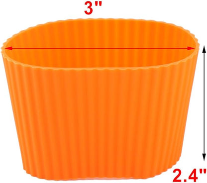 uxcell Silicone Nonslip Glass Bottle Mug Cup Sleeve Protector Cover Orange