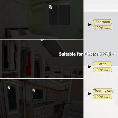 Portable Blackout Shades 100% Blackout Curtains for Bedroom Small Window Curtains No Light Kitchen Windows Insulated for Nursery for Baby Travel Curtain,Gray,56" W x 63" L,1 Panel