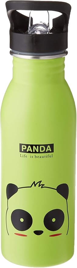 Panda Stainless Steel Insulated Water Bottle with Straw Lid