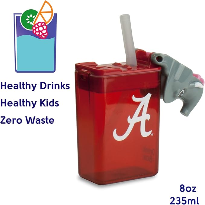 Reusable Water Bottle |Officially Licensed NCAA Sports Bottle |BPA Free | Dishwasher Safe | University of Alabama Big Al Mascot | Officially Licensed NCAA - 8oz