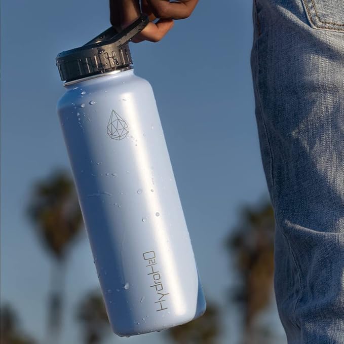 37 oz Insulated Water Bottles with Twist Cap,Stainless Steel Water Bottle, Leak Proof Metal Water Bottle, Resuable Thermos BPA Free Flask, Dark Blue