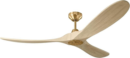 3MAVSM60BBSWWO Smart Maverick Ceiling Fan with Remote Control, Indoor or Outdoor, Compatible with Alexa & Google Voice (Burnished Brass with Washed White Oak Blades, 60-inch)