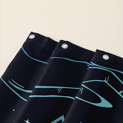 AILONEN Blue Moth Shower Curtain,Flora Death Moth Bath Curtain for Bathroom Decor,Polyester Waterproof with 12 Plastic Hooks 60" W*72" H