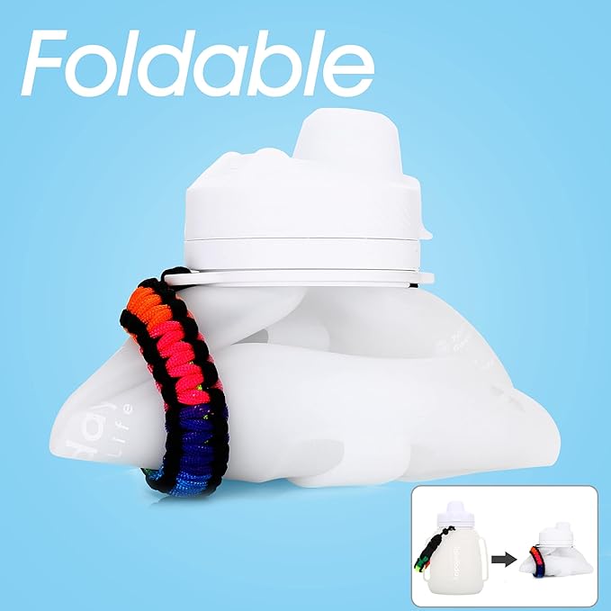 Motivational Collapsible Water Bottle with Straw and Paracord Handle 1.2L 40 OZ Reusable Silicone Sports Water Jug with Time Marker Leakproof Large Water Bottles for Yoga Outdoors