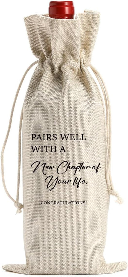 AASRR Farewell Gifts for Coworkers New Beginnings Gifts for Women Going Away Gifts for Friends Retirement Gifts for Women Men Goodbye Gifts for Coworkers Enjoy the Next Chapter Wine Bag