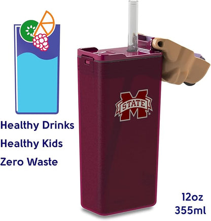 Reusable Water Bottle | Officially Licensed NCAA Sports Bottle |BPA Free | Dishwasher Safe | Mississippi State University | Bully Mascot Officially Licensed NCAA - 8oz