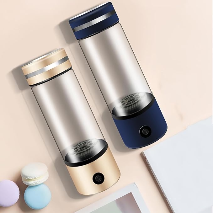 300ml Hydrogen Water Bottle, Hydrogen Water Generator with Ion Water Bottle Improve Water Quality in 3 Minutes, Portable Hydrogen Water Bottle Generator 1200-1400ppb