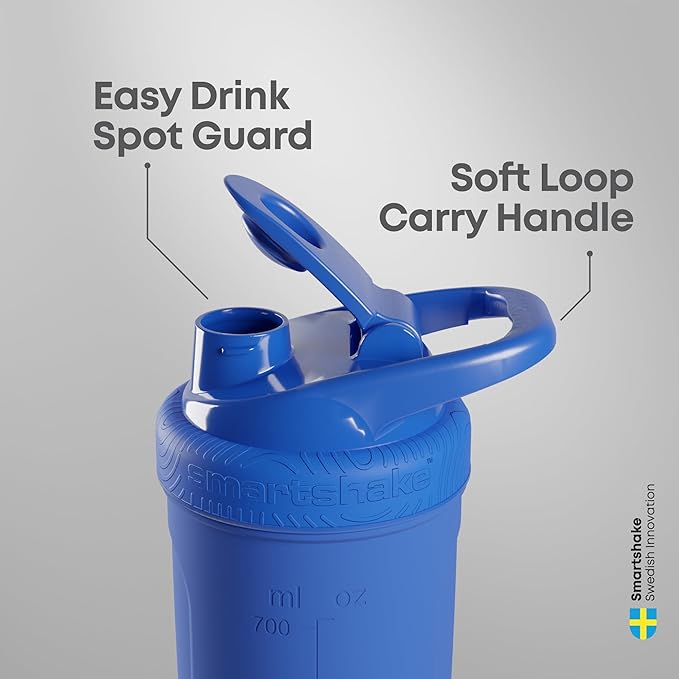 Smartshake Reforce Stainless Steel Protein Shaker Bottle 900 ml | 30 oz - Leakproof Screw-on Lid - BPA Free – Unisex - White