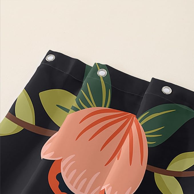 AILONEN Kawaii Sloth Shower Curtain for Bathroom Decor,Floral Sloth Bath Curtain for Kids Boys Girls,Polyester Waterproof 48" W*72" H with 12 Plastic Hooks