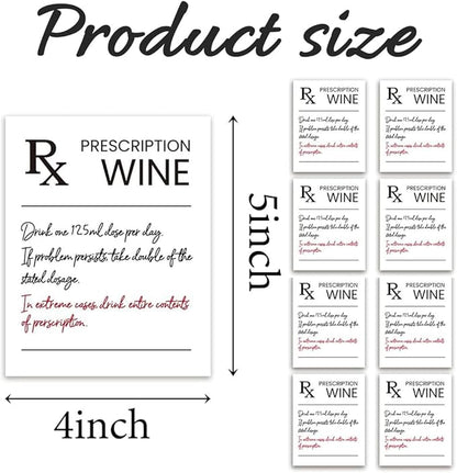 24Pcs Pharmacist RX Wine Labels, Humor Pharmacist Retirement Appreciation Birthday Graduation Gifts for Women Men, Funny Pharmacy Technician Gift Wine Bottle Stickers Labels