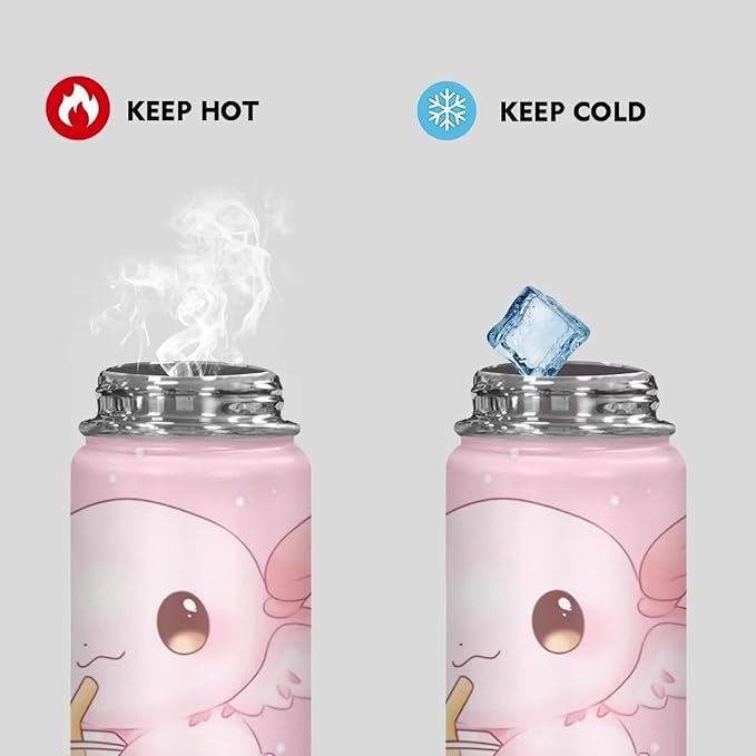 Axolotl Insulated Stainless Steel Water Bottle with Top Handle 20 Oz Vacuum Stainless Steel Sports Travel Water Bottle for Women Men