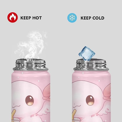 Axolotl Insulated Stainless Steel Water Bottle with Top Handle 20 Oz Vacuum Stainless Steel Sports Travel Water Bottle for Women Men
