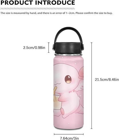 Axolotl Insulated Stainless Steel Water Bottle with Top Handle 20 Oz Vacuum Stainless Steel Sports Travel Water Bottle for Women Men