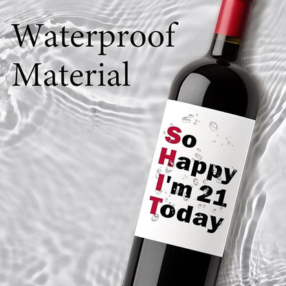 8 Pcs 21st Birthday Gifts for Her Him Wine Labels, 21 Year Old Birthday Gifts for Her Women Men Wine Bottle Labels, Happy 21st Birthday Party Decorations for Her Him Wine Bottle Stickers