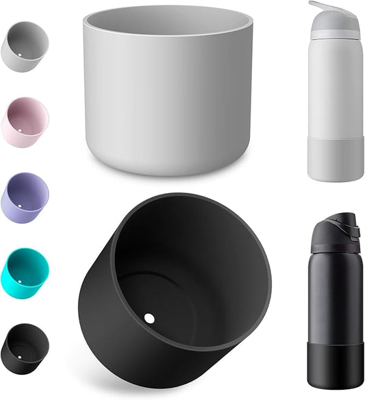 2PCS Silicone Water Bottle Boot for Owala 24oz 32oz 40oz, Protective Bottom Bumper Anti-Slip Sleeve for FreeSip, Twist, and Flip Stainless Steel Bottles, Dishwasher Safe and BPA Free