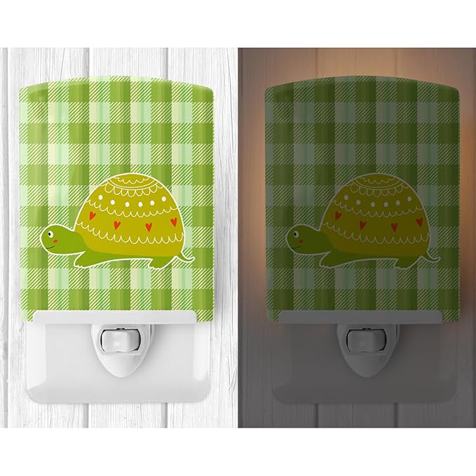 Caroline's Treasures BB6750CNL Turtle on The Move Ceramic Night Light Compact, UL-Certified, Ideal for Bedroom, Bathroom, Nursery, Hallway, Kitchen, 6x4x3, Multicolor