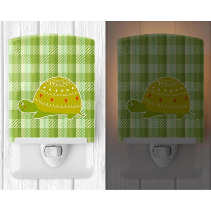 Caroline's Treasures BB6750CNL Turtle on The Move Ceramic Night Light Compact, UL-Certified, Ideal for Bedroom, Bathroom, Nursery, Hallway, Kitchen, 6x4x3, Multicolor