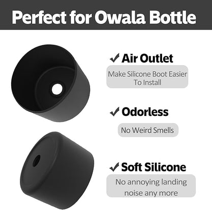 2PCS Silicone Water Bottle Boot for Owala 24oz 32oz 40oz,Anti-Slip Protective Sleeve Bottom Bumper Protector for FreeSip, Twist, and Flip Water Bottles
