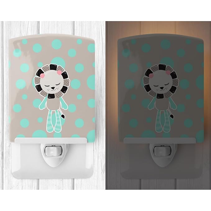 Caroline's Treasures BB8720CNL Lion Doll Ceramic Night Light Compact, UL-Certified, Ideal for Bedroom, Bathroom, Nursery, Hallway, Kitchen, 6x4x3, Multicolor