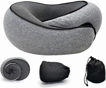 2024 New Neck Pillow,Travel Neck Pillow, Memory Foam Airplane Travel Pillow, 360 Degree Comfort and Breathability, Washable Modal Cover,Stowable U-Shaped Pillow,Suitable for Offices and Cars(Grey)