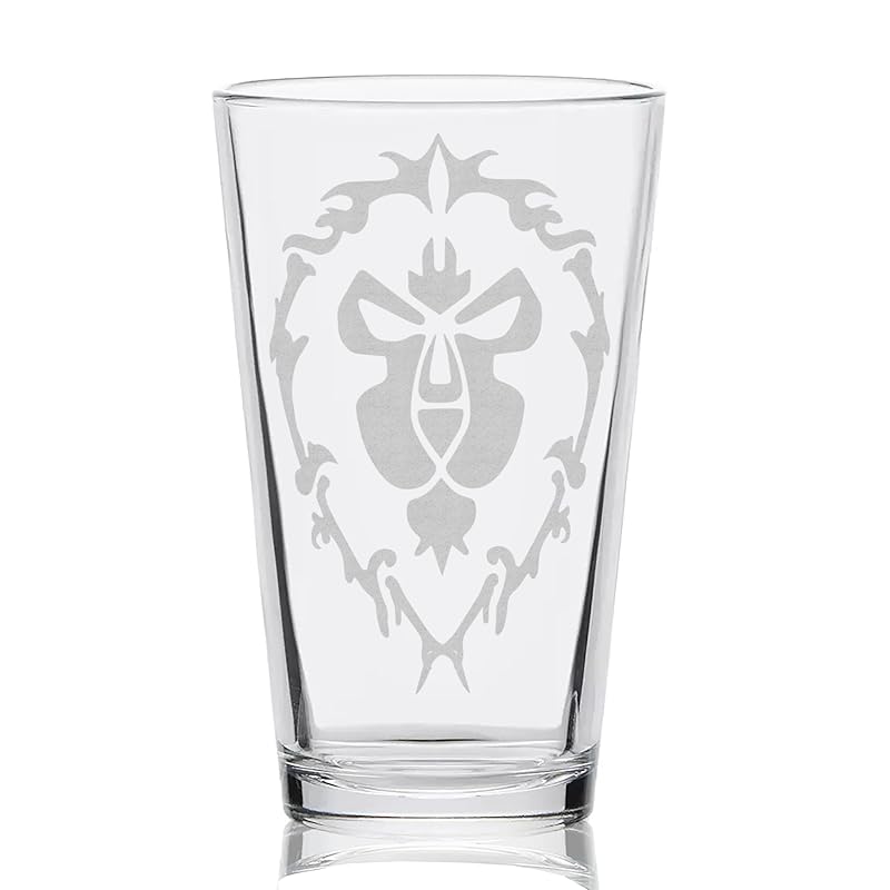 ALLIANCE WARCRAFT Engraved Pint Glass | Inspired by Warcraft | Great Gamer Gift Idea!