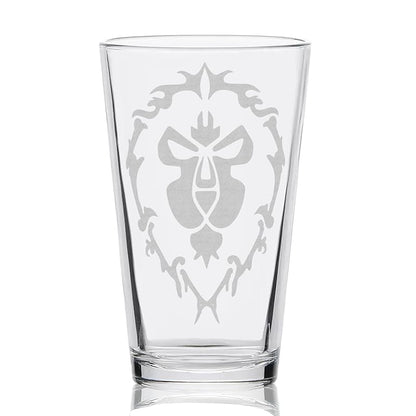 ALLIANCE WARCRAFT Engraved Pint Glass | Inspired by Warcraft | Great Gamer Gift Idea!