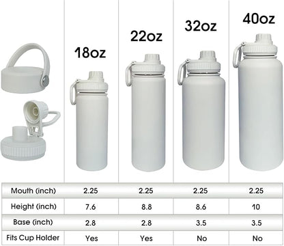 32oz Insulated Water Bottle ，Stainless Steel Sports Water Cup Flask with 2 Lids, Wide Mouth Travel Thermal Mug,Outdoor Sports Bottle（white）