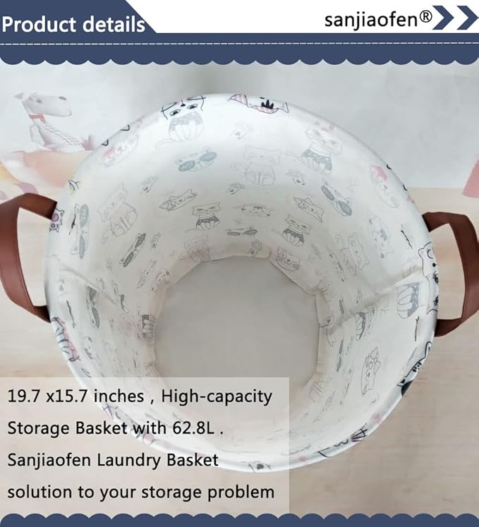 Pink laundry basket,Pink Girls Hamper,Cat laundry Basket,Girls Hamper for Kids Room Decor,Pink Clothes Hamper,Toy Organizer,Gift Hamper(Pink Cat) …