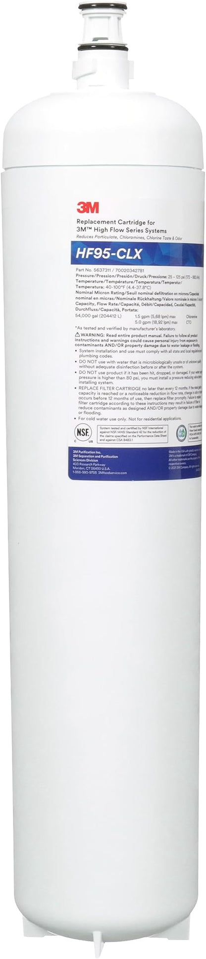 3M High Flow Series Filter Cartridge HF95-CLX, 5637311, 5 um NOM