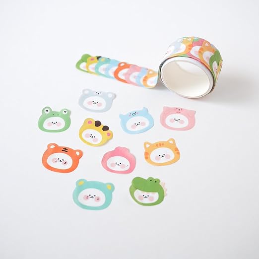 Animals Cute Fun Washi Sticker Tape Decorative Stationery Sticker Roll | Set of 6