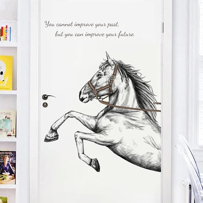 Inspirational Horse Wall Decals - Leaping & Standing Designs - 90x30cm Sheets, Perfect for Motivational Decor