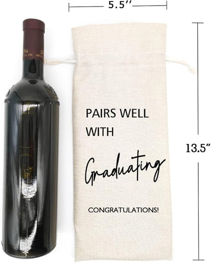 Graduation Gift, Graduation Wine Gift Bags, Funny Graduation Gift, Gift for Her, Gift for Him, Party Supplies, Party Favors, Decoration - PAIRS WELL WITH GRADUATING CONGRATULATIONS