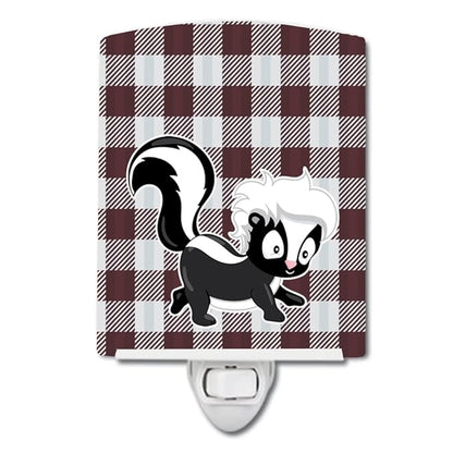 Caroline's Treasures BB9168CNL Skunk Ceramic Night Light Compact, UL-Certified, Ideal for Bedroom, Bathroom, Nursery, Hallway, Kitchen, 6x4x3, Multicolor