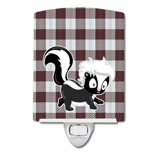 Caroline's Treasures BB9168CNL Skunk Ceramic Night Light Compact, UL-Certified, Ideal for Bedroom, Bathroom, Nursery, Hallway, Kitchen, 6x4x3, Multicolor