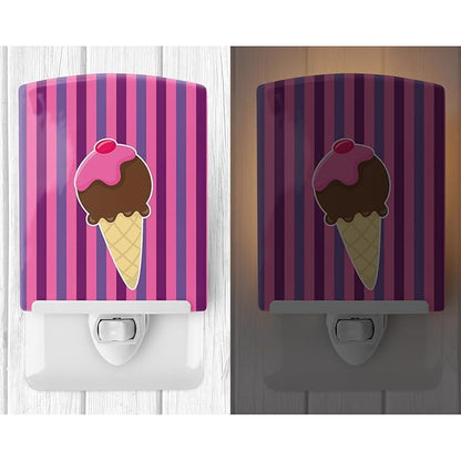 Caroline's Treasures BB9060CNL Ice Cream Cone Ceramic Night Light Compact, UL-Certified, Ideal for Bedroom, Bathroom, Nursery, Hallway, Kitchen, 6x4x3, Multicolor