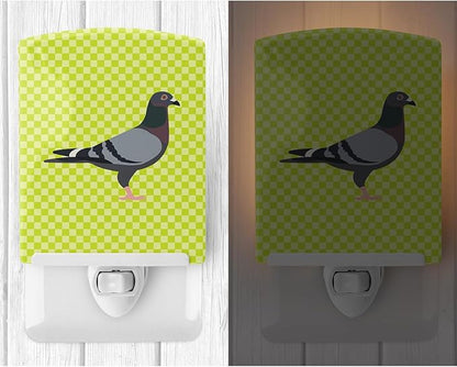 Caroline's Treasures BB7777CNL Racing Pigeon Green Ceramic Night Light Compact, UL-Certified, Ideal for Bedroom, Bathroom, Nursery, Hallway, Kitchen, 6x4x3, Multicolor