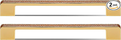 Leather Handle Brass Leather Handle Nordic Minimalist Style Handle Wardrobe Dressing Table Bedroom Living Room Kitchen Handle Hardware Furniture - 2 Pack (Brown, 192mm(7-1/2in))