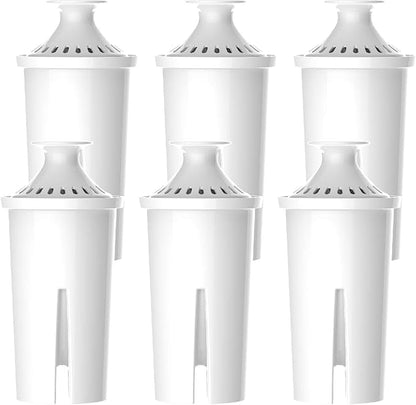 6 Packs Pitcher Water Filter, Replacement for Brita® classic 35557, OB03, Mavea® 107007, Brita® Pitchers Grand, Lake, Capri, Wave and More, NSF Certified, Waterspecialist