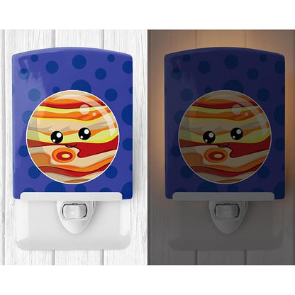 Caroline's Treasures BB9040CNL Planets Jupiter Ceramic Night Light Compact, UL-Certified, Ideal for Bedroom, Bathroom, Nursery, Hallway, Kitchen, 6x4x3, Multicolor