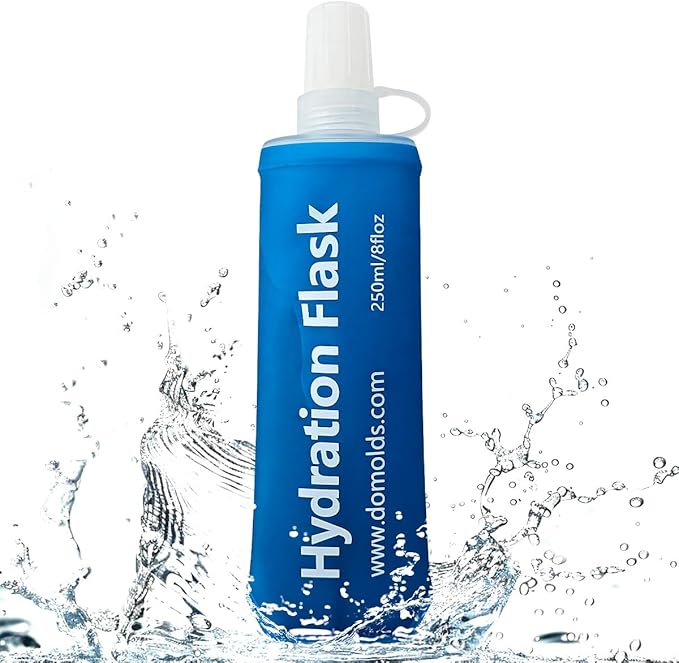 250ML Soft Flask, Running Water Bottle Foldable TPU Hydration Flask for Running Hydration Pack Cycling Hiking Marathon