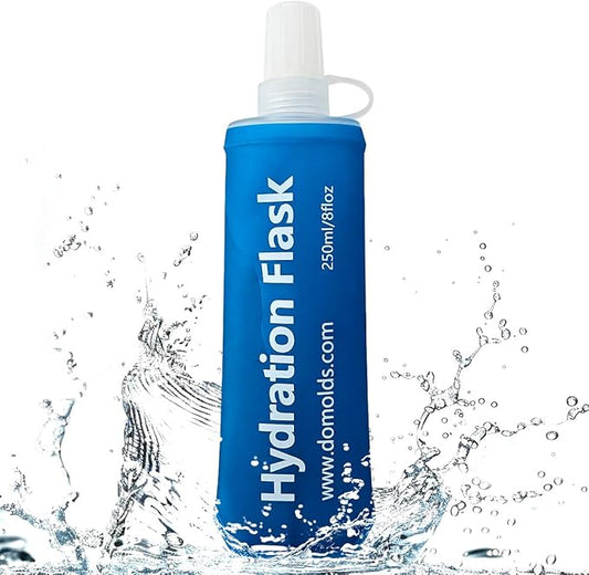 250ML Soft Flask, Running Water Bottle Foldable TPU Hydration Flask for Running Hydration Pack Cycling Hiking Marathon