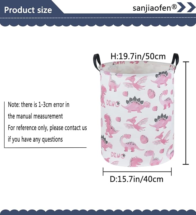 Pink Dinosaur Hamper,Kids Laundry Basket,Pink Storage Baskets for Boys and Girls Room Decor,Dinosaur Basket,Toy Organizer,Gift Hamper(Pink Dinosaur)