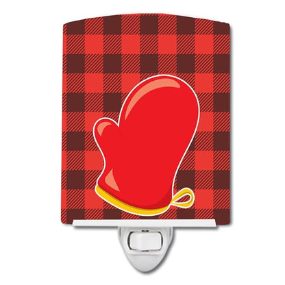 Caroline's Treasures BB8636CNL Backyard BBQ Mitt Ceramic Night Light Compact, UL-Certified, Ideal for Bedroom, Bathroom, Nursery, Hallway, Kitchen, 6x4x3, Multicolor