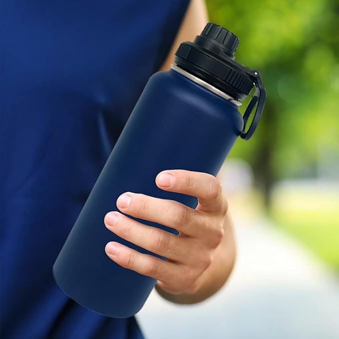 8pack 40 oz Insulated Water Bottle With Straw, Stainless Steel Sports Water Cup Flask with 2 Lids, Wide Mouth Travel Thermal Mug,Combining Colors