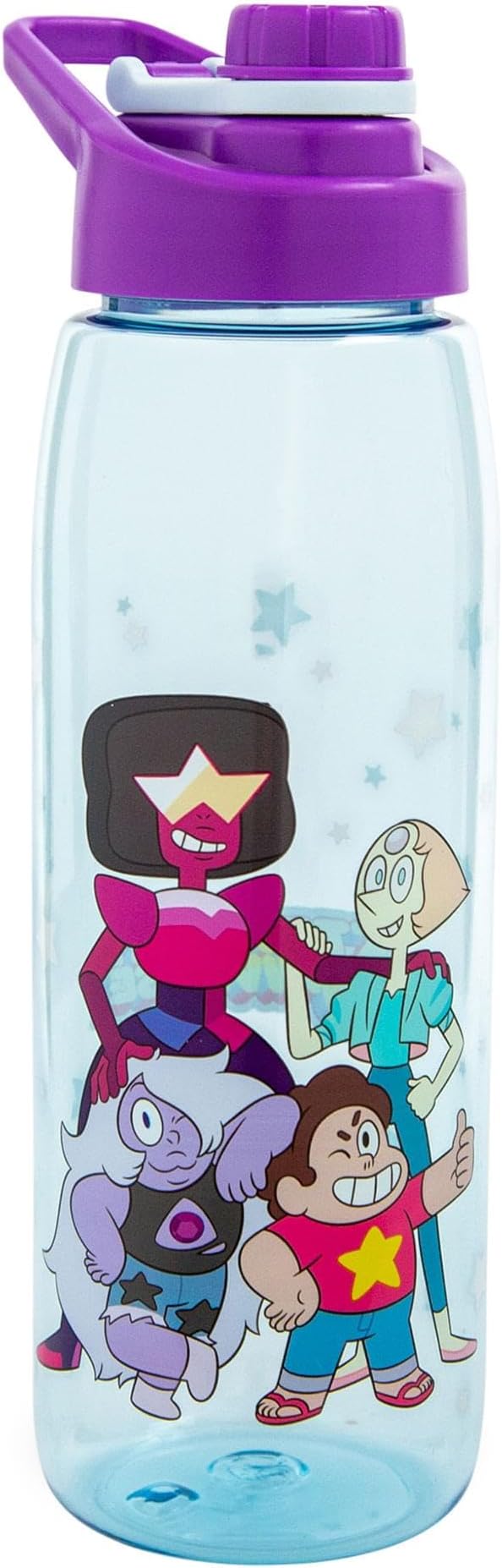 Steven Universe Characters Water Bottle With Screw-Top Handle Lid | BPA-Free Plastic Sports Jug | Holds 28 Ounces
